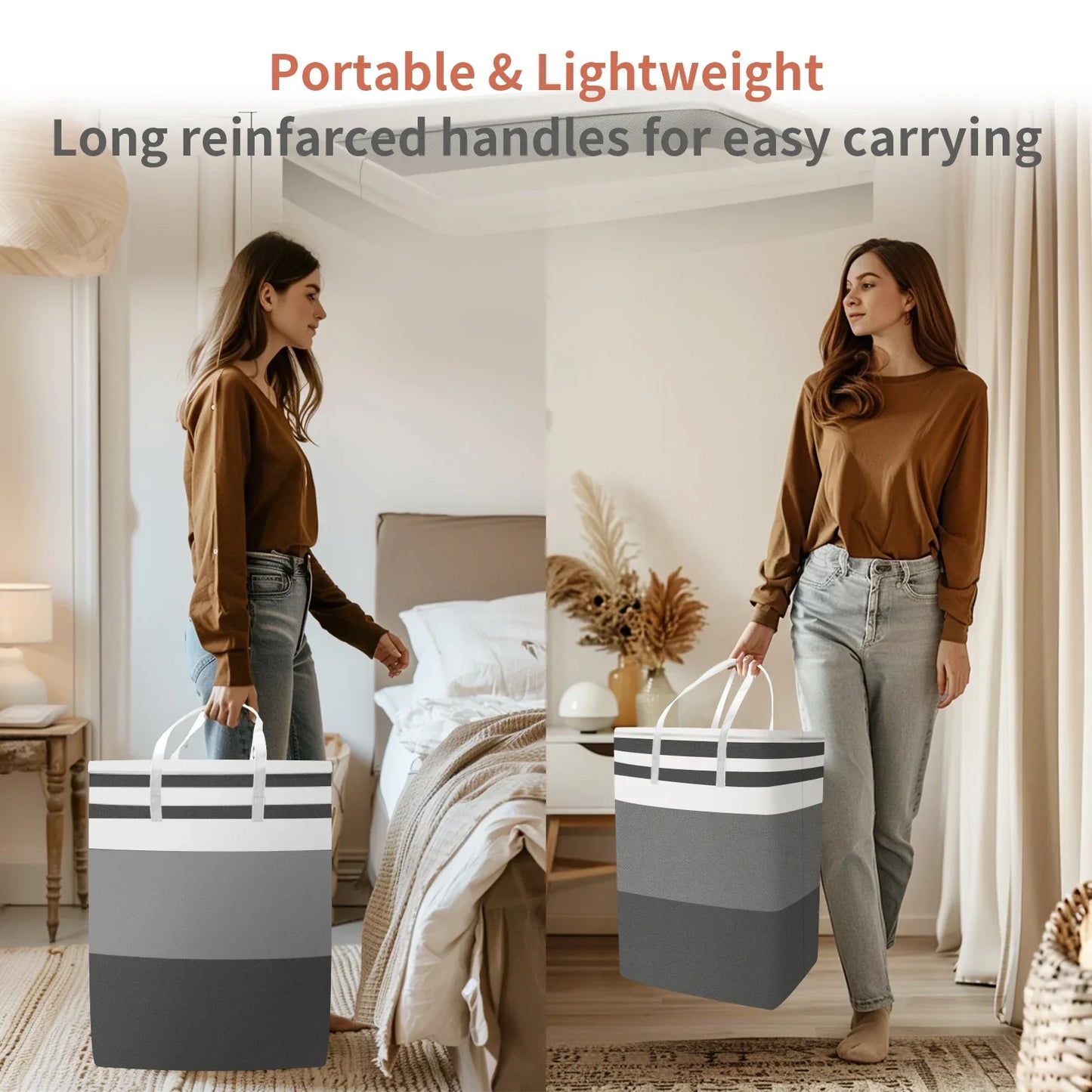 Large Laundry Baskets Waterproof Freestanding Laundry Hamper Collapsible
