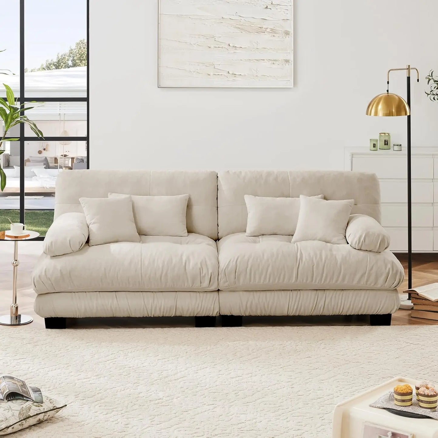 94.4 Inch Comfy Chenille Cloud Oversized Modular Sectional Sofa, Couches for Living Room