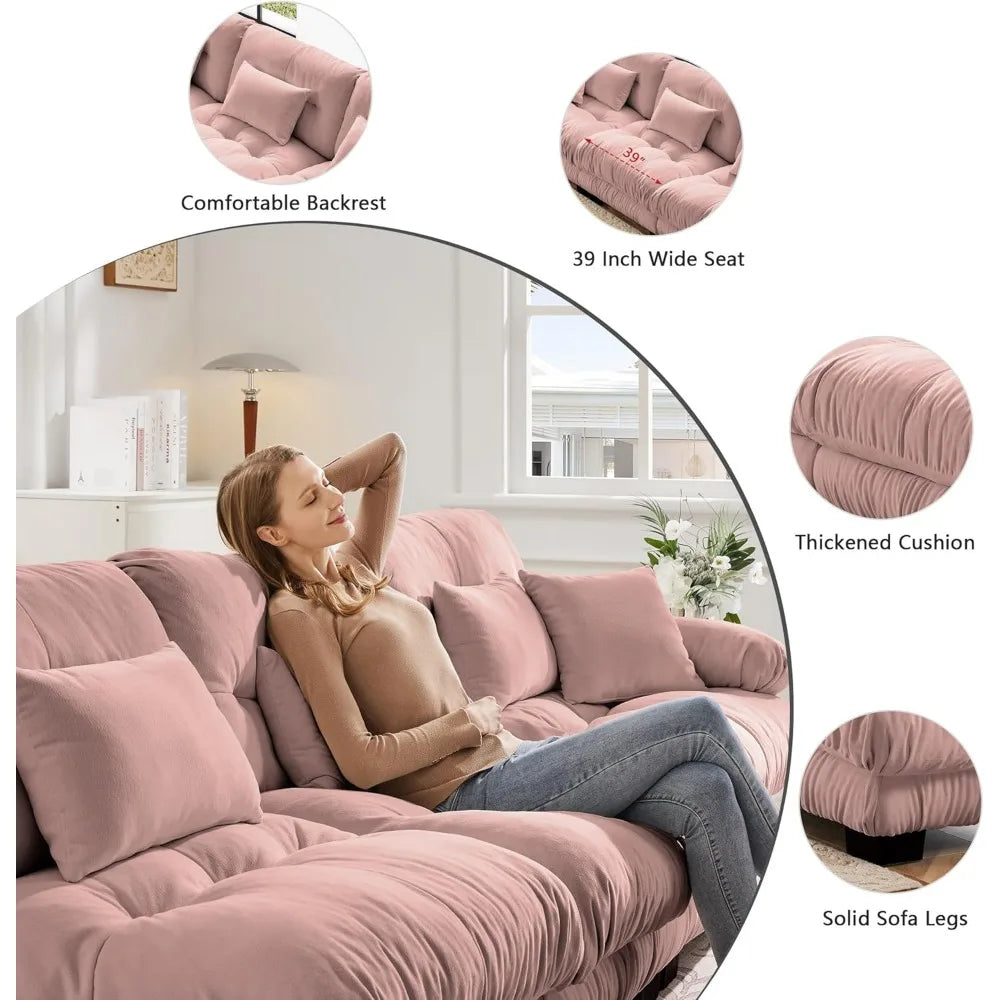 94.4 Inch Comfy Chenille Cloud Oversized Modular Sectional Sofa, Couches for Living Room