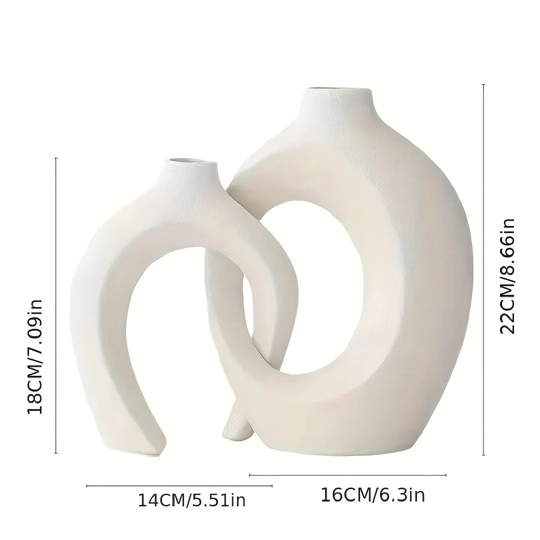 2pc ceramic vase artwork, living room bedroom study cafe and other decorations
