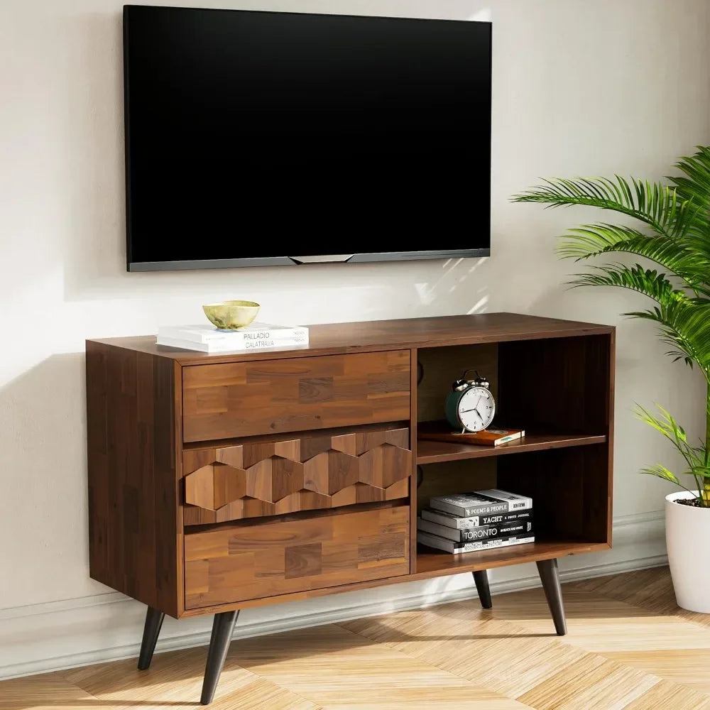 Modern 45 Inch Solid Wood TV Stand