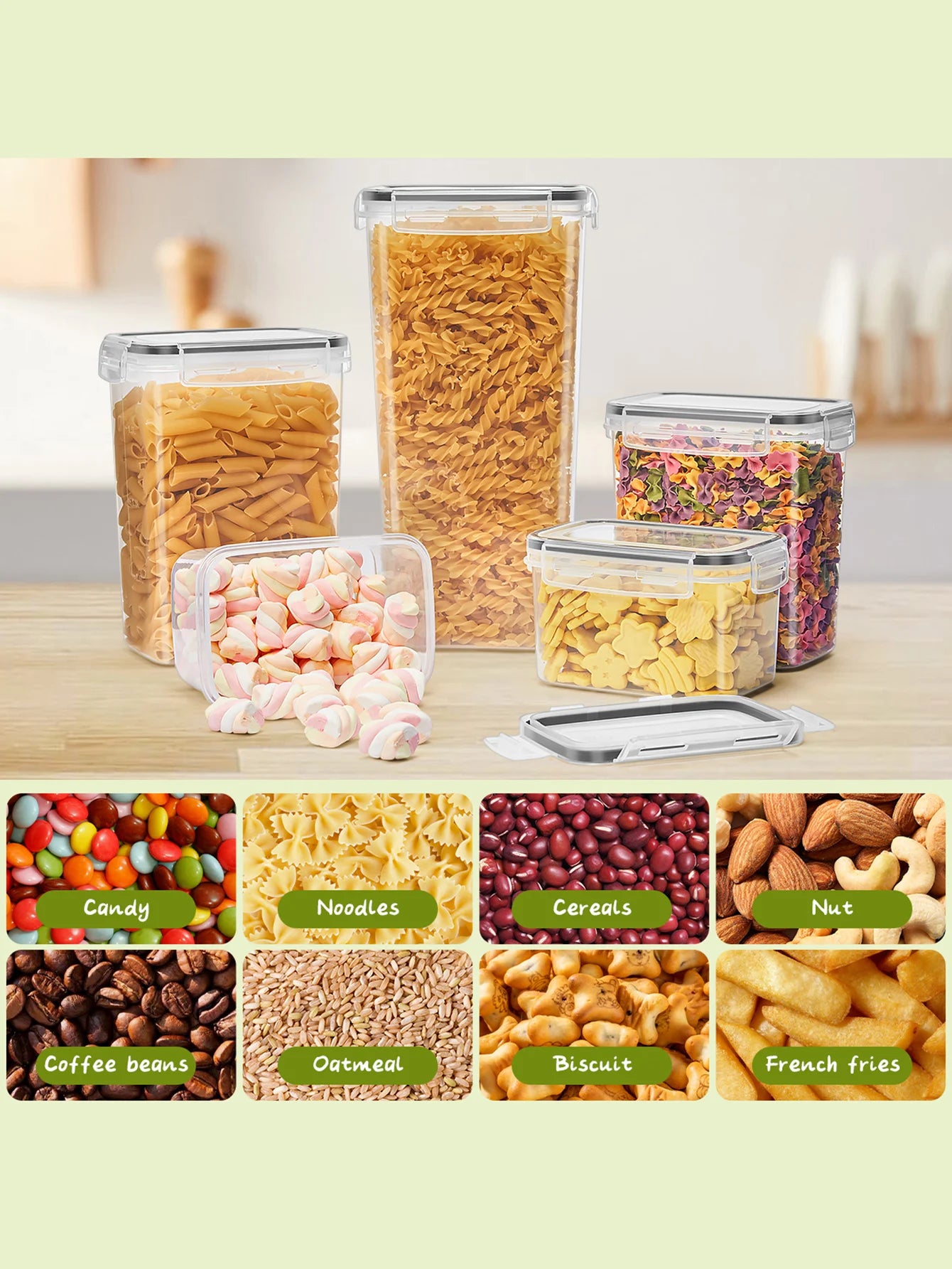 10pcs kitchen gadgets - perfect for organizing and storing dry goods - includes labels, labeling and dishwasher safe