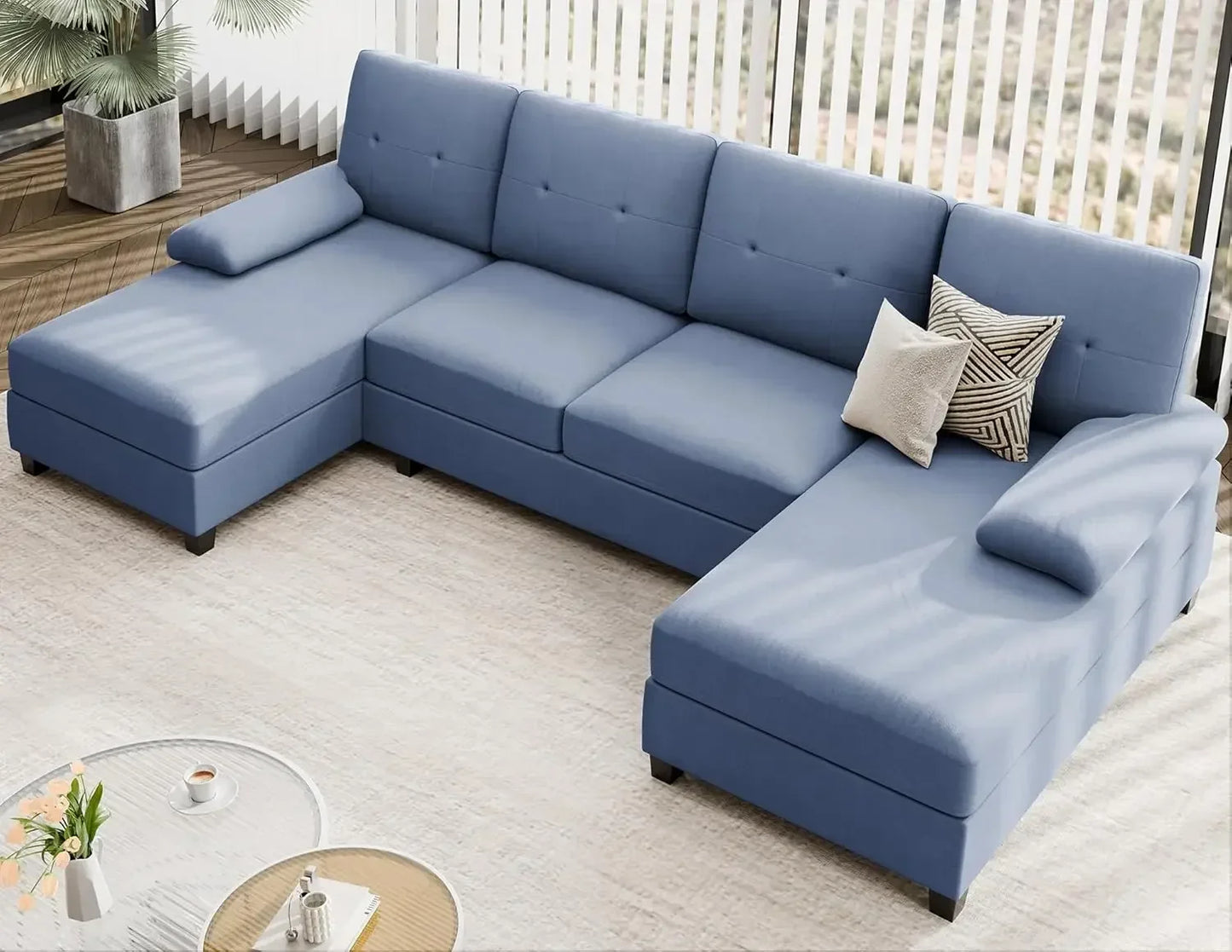 4 Seat U-Shaped Sofa Couch Living Room Furniture