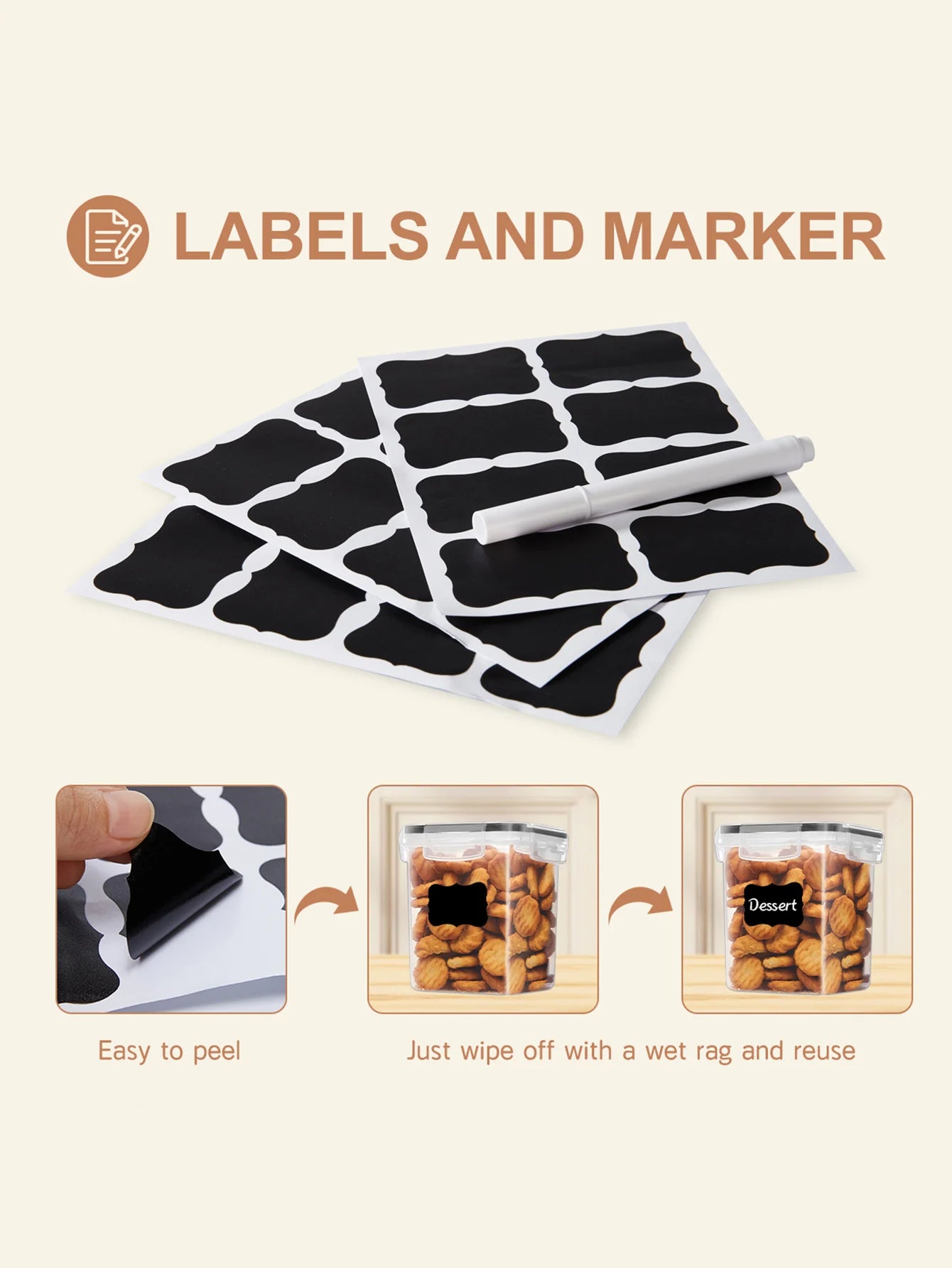 10pcs kitchen gadgets - perfect for organizing and storing dry goods - includes labels, labeling and dishwasher safe