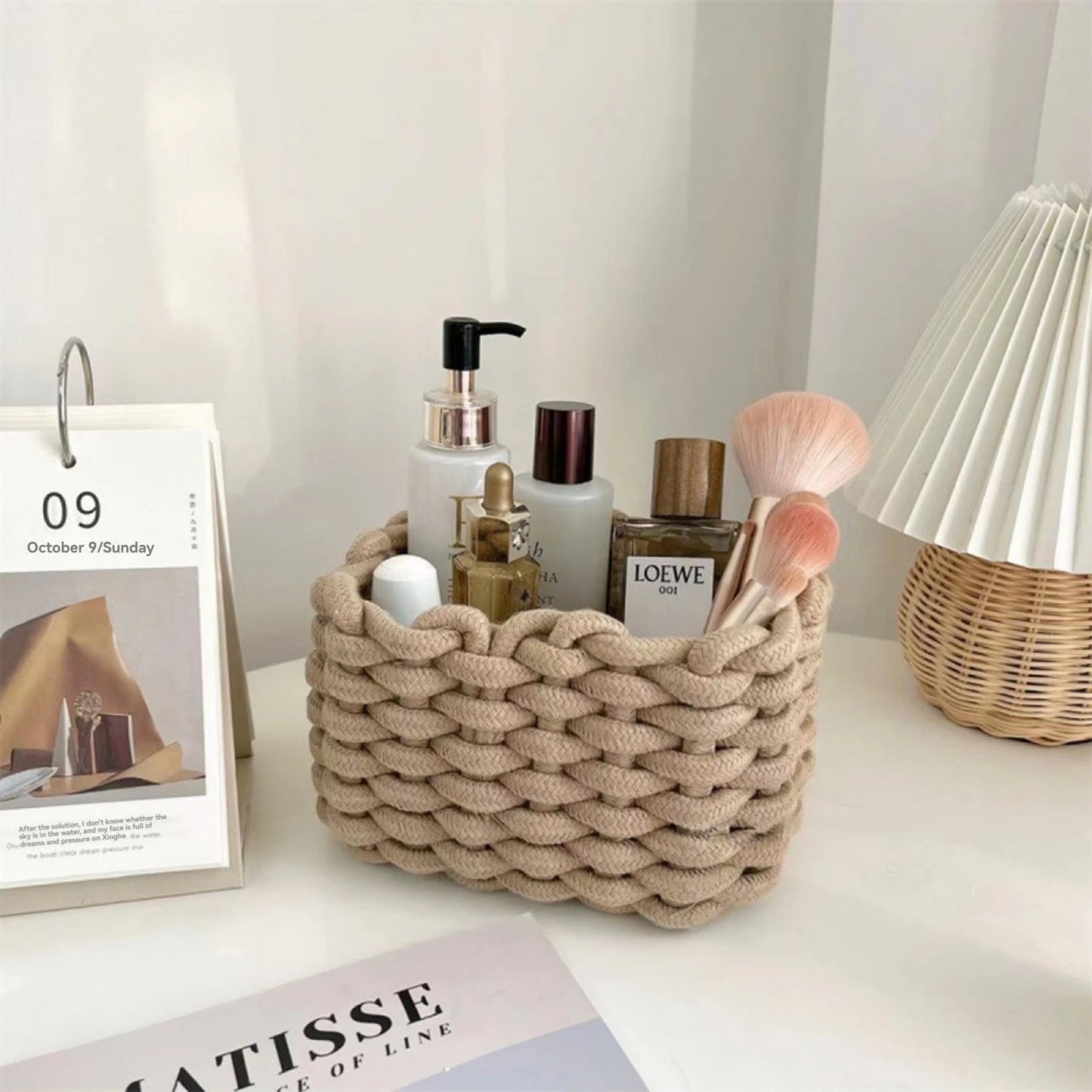 Small Storage Basket, Mini Basket, Cute Small Cotton Rope Woven Basket