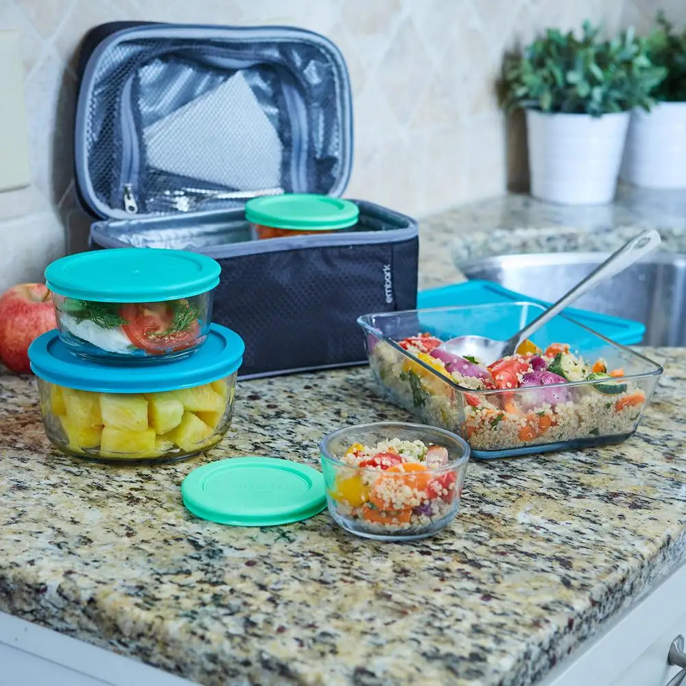 Clear Glass Food Storage Set 20-Piece Bake and Store Kit Leak-Free BPA-Free Kitchen Containers Microwave Safe Dishwasher Safe