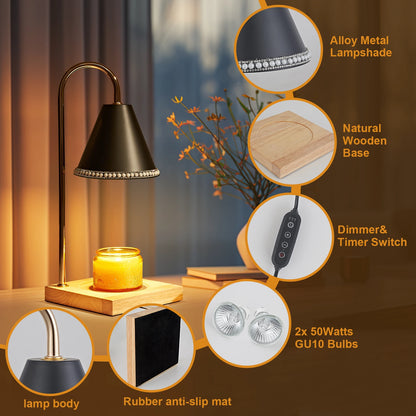 Candle Warmer Lamp With Timer, Wax Melt Warmer Electric Candle Warmer Light, Modern Vintage Mothers Day Gifts For Mom