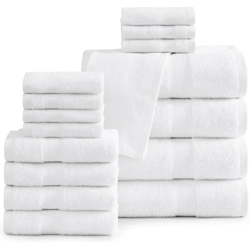 100% Cotton 16 Piece Bath Towels