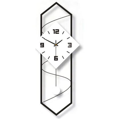 Silent Wall Clock Metal Modern Wall Clock Large Pendulum