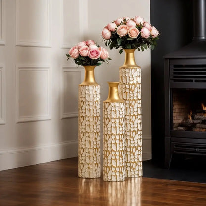 Large Gold Floor Vases Set of Inch Tall Decorative Vase for Home Decor