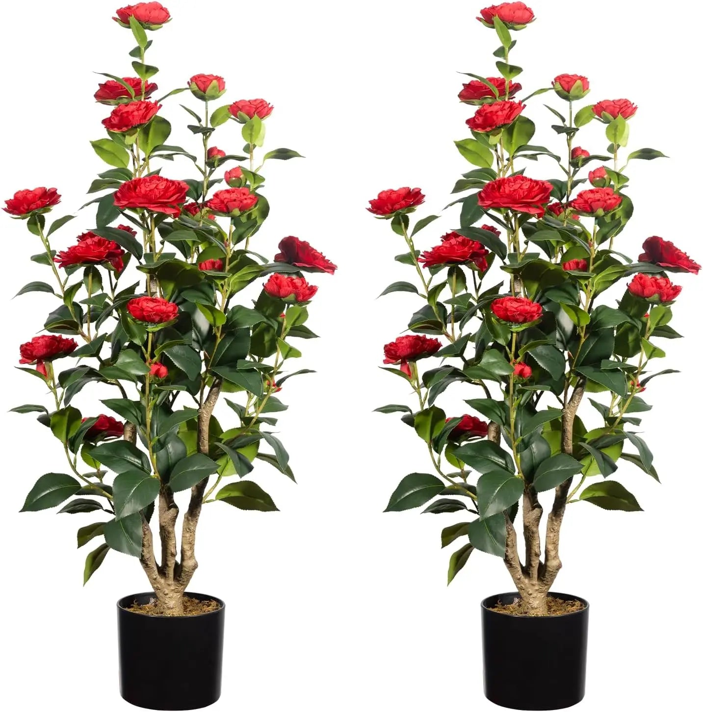 2 Pack Artificial Camellia Tree