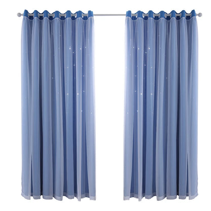 2-40x84in Panels Stars Curtains Blackout Curtains for Bedroom/Living room.