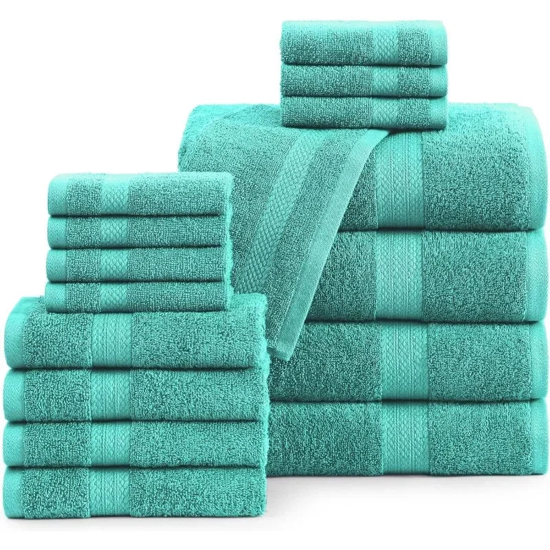 100% Cotton 16 Piece Bath Towels