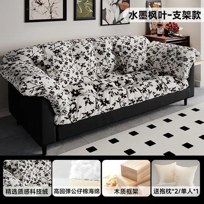 Modern Cloud Loveseat Sofa Plush 2-Seater Couch with Pillow Armrests for Small Spaces Living Room Bedroom Dorm Compact Design