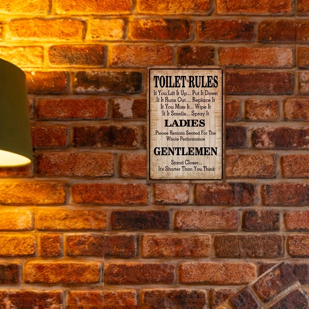 1pc Toilet Rules Metal Tin Sign