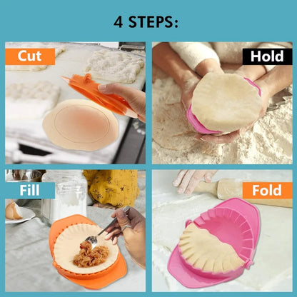 A set of 3 side press - plastic pastry formers and empanadas with crimped shell edges - kitchen tools