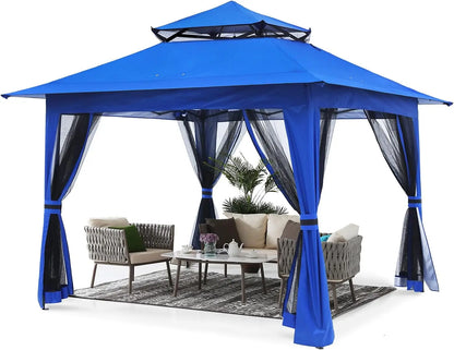 Pop Up Gazebo 13x13Outdoor Canopy Tent with Mosquito Netting