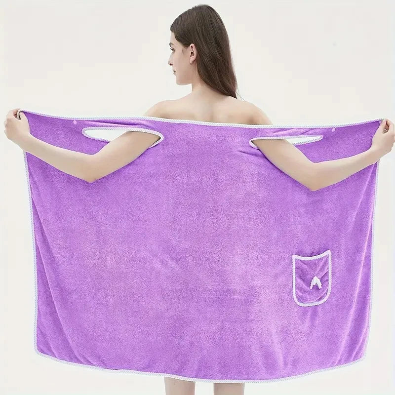 Quick Drying, Wearable Bath Towel For Adults