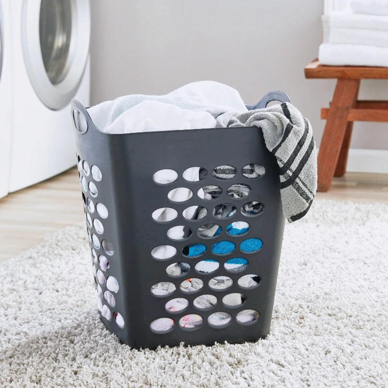 3-Pack 20" Black 2 Bushel Laundry Baskets for Everyday Home Organization