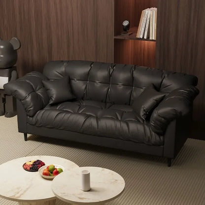 Modern Cloud Loveseat Sofa Plush 2-Seater Couch with Pillow Armrests for Small Spaces Living Room Bedroom Dorm Compact Design