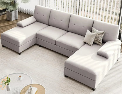 4 Seat U-Shaped Sofa Couch Living Room Furniture