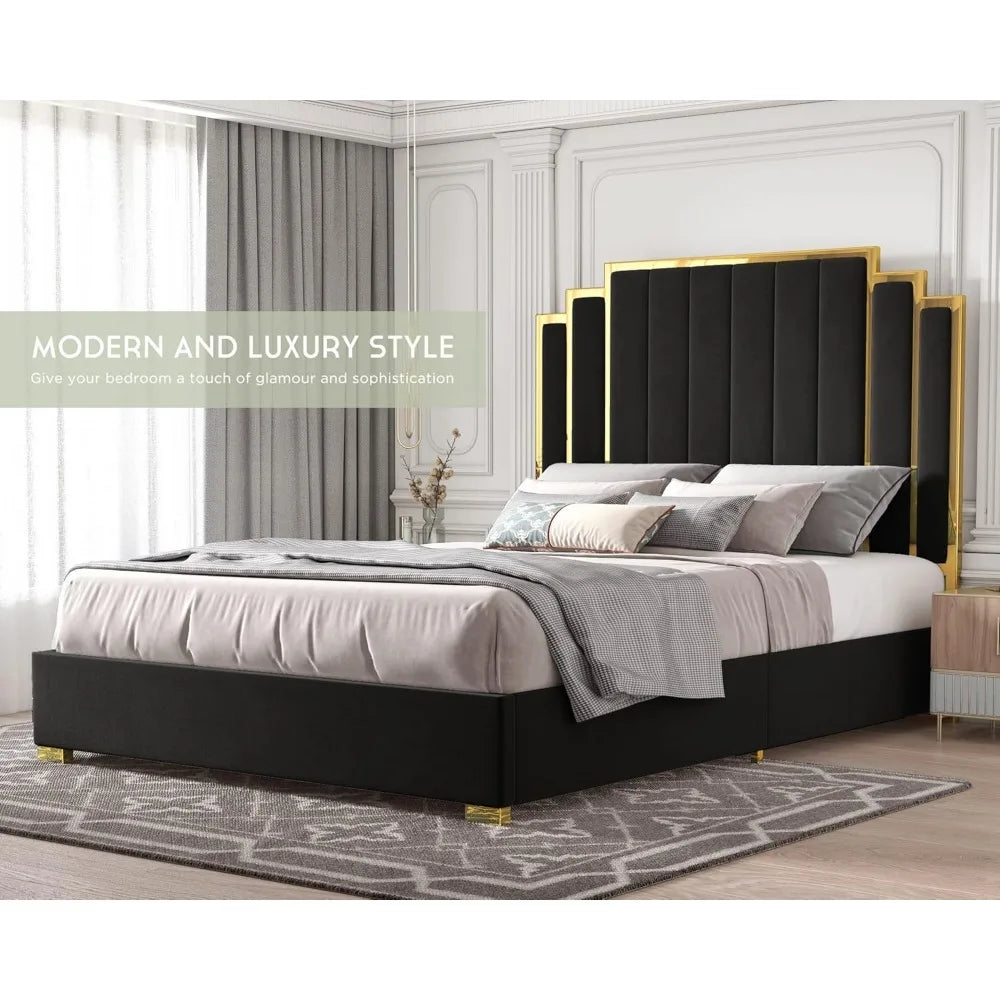 Queen Size Platform Bed Frame and Headboard