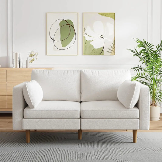 64" Loveseat Sofa Couch, Comfy  Couch with Extra Deep Seats, Fabric Upholstered