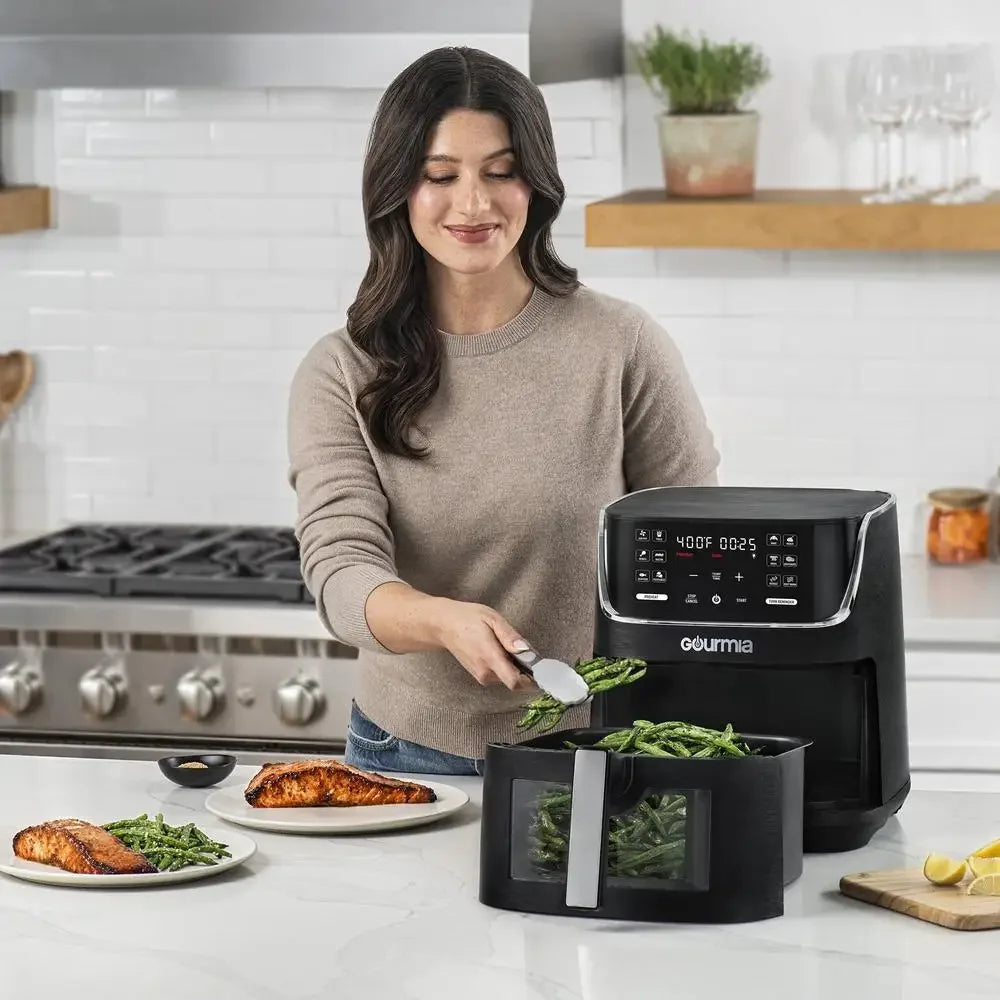 8QT Air Fryer with 12 Presets Extra-Large Capacity Window & Light FryForce 360 Technology Preheat