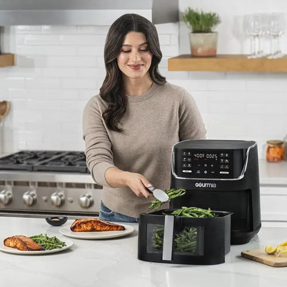 8QT Air Fryer with 12 Presets Extra-Large Capacity Window & Light FryForce 360 Technology Preheat