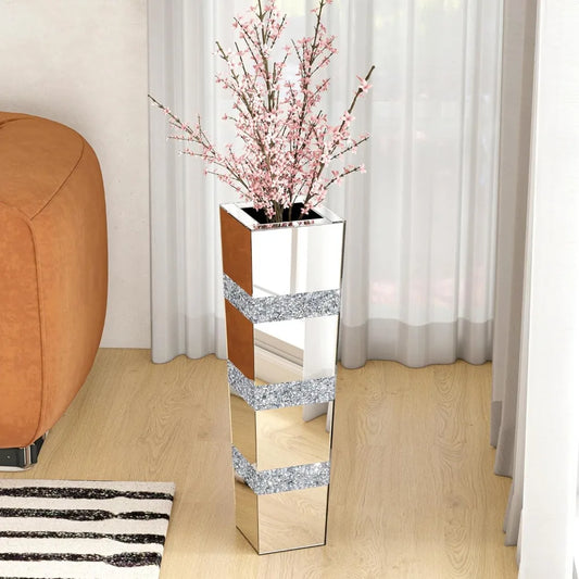 28" Large Crushed Diamond Floor Vase