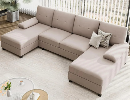 4 Seat U-Shaped Sofa Couch Living Room Furniture