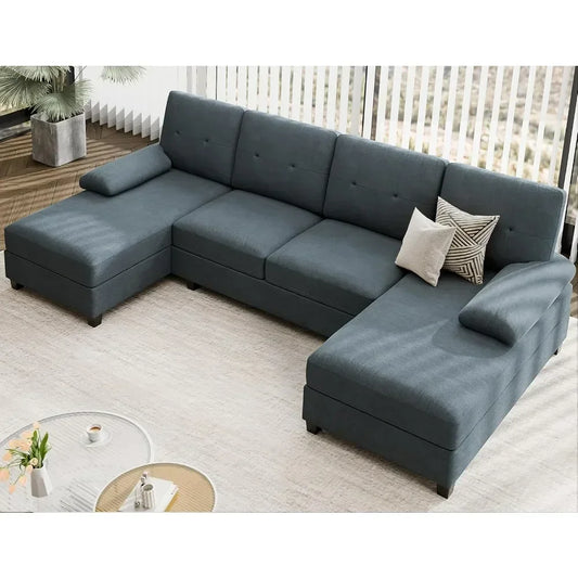 4 Seat U-Shaped Sofa Couch Living Room Furniture