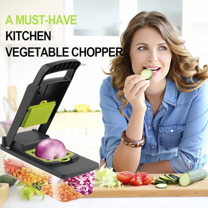 14 in 1 Multifunctional Vegetable Onion Manual Chopper, Food Kitchen Potato Cut Shredder Slicer Kitchen Gadget