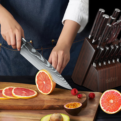 Knife Sets for Kitchen 14 Pieces with Knife Holder High Carbon Stainless Steel