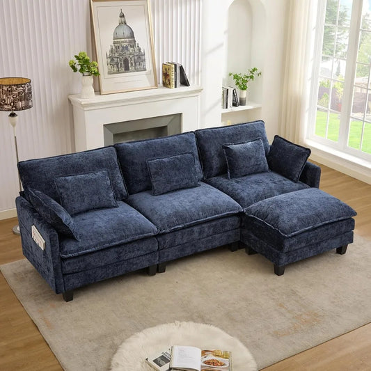 Living Room Sofa, Modular Sectional Sofa, 113" L Shaped Couch Set