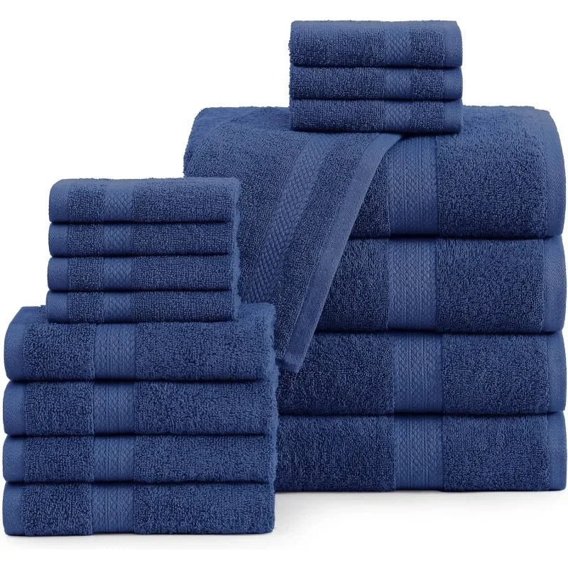 100% Cotton 16 Piece Bath Towels