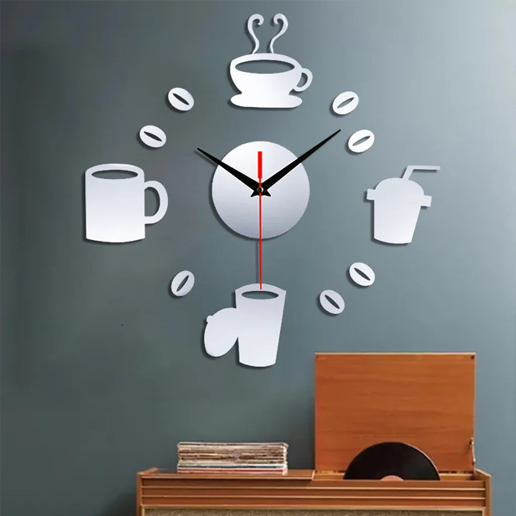 DIY Coffee Cups Kitchen  Clock Wall Decor