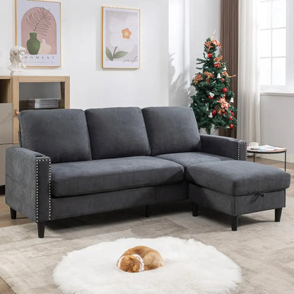 Convertible L-Shaped  Sectional Couche for Living Room