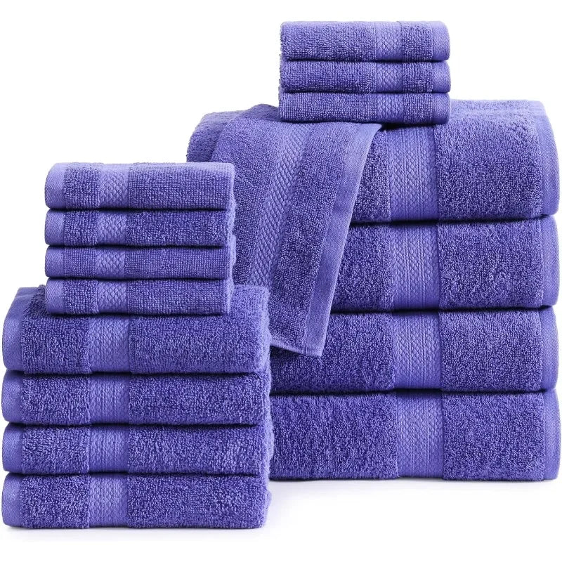 100% Cotton 16 Piece Bath Towels