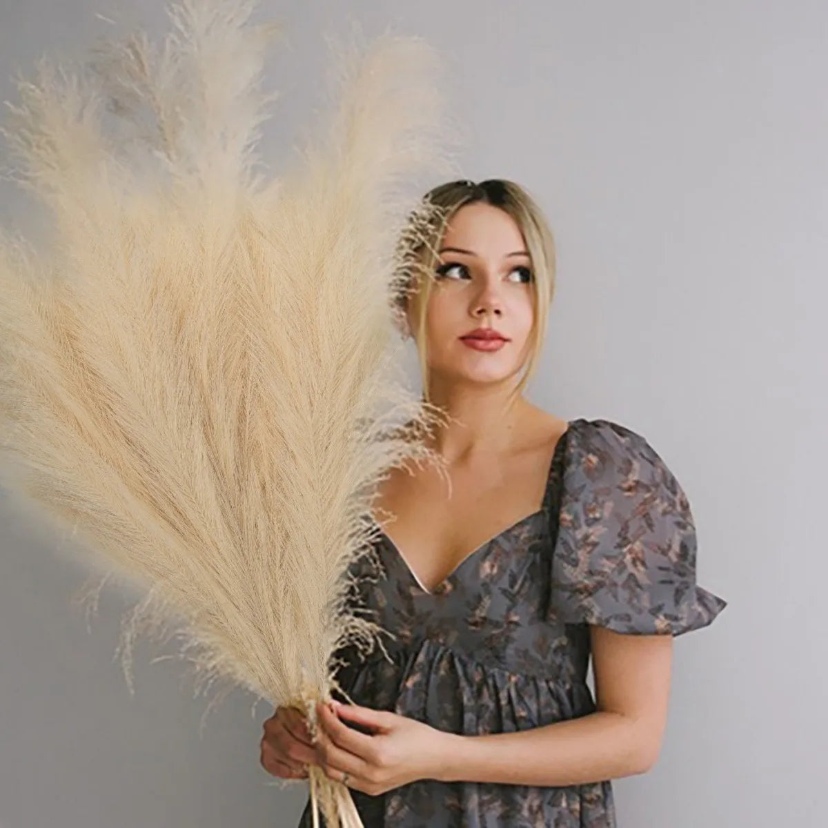 4 Pcs Artificial Pampas Grass Large Stems 43'' Tall