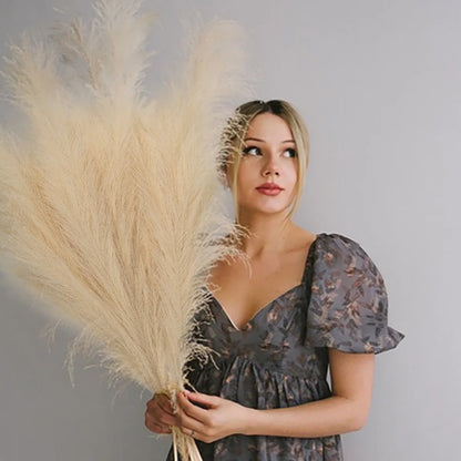 4 Pcs Artificial Pampas Grass Large Stems 43'' Tall