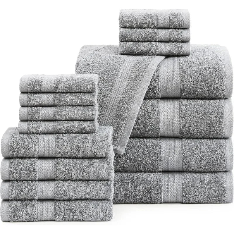 100% Cotton 16 Piece Bath Towels