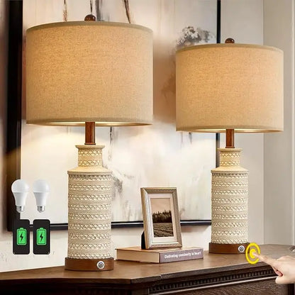 24'' Farmhouse Table Lamp Set of 2