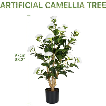 2 Pack Artificial Camellia Tree