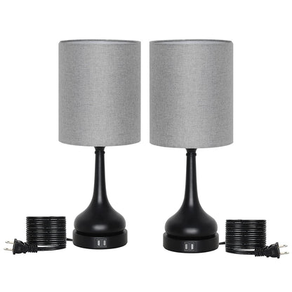 Table Lamp Set of 2 Table Lamps with Touch Control for Living Room with USB Charging Ports
