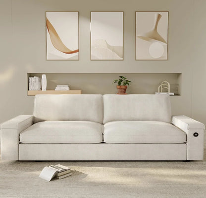 Sofas Couches for Living Room, Comfy Couch with Extra Deep Seats, Oversized Loveseat Sofa with Storage and 2 USB Chargin