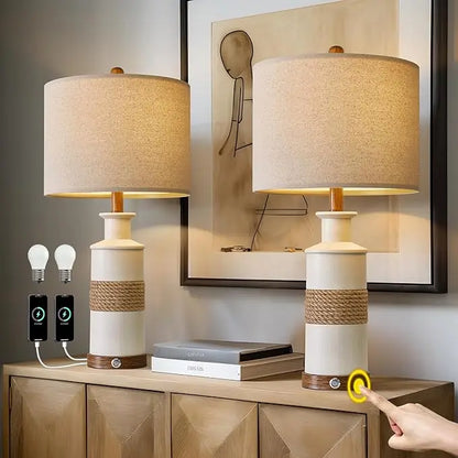 24'' Farmhouse Table Lamp Set of 2