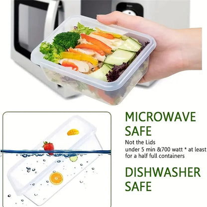 24pcs Kitchen Storage Container Set - Dishwasher Safe, Reusable Plastic Bins with Flip Lids for Fruits, Vegetables & Meats