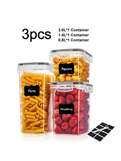 3pcs kitchen gadgets,Food storage containers with LIDS, kitchen pantry organization and storage, dry food
