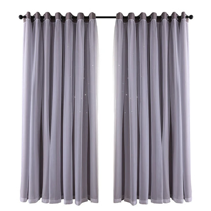 2-40x84in Panels Stars Curtains Blackout Curtains for Bedroom/Living room.